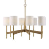 Uttermost 21372 Lautoka Rattan 8 Light Brass Chandelier with White Linen Shades