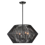 Uttermost 21589 Suva 4 Light Black Rope Pendant