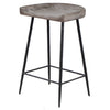 Uttermost – Cordova Bar & Counter Stool, 17"W x 26.5"H, Iron Frame & Carved Mango Wood, Driftwood Gray