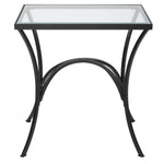 Uttermost 22911 Alayna Black Metal & Glass End Table