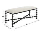 Uttermost 23756 Iron Drops Cushioned Bench