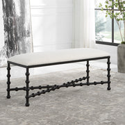 Uttermost 23756 Iron Drops Cushioned Bench