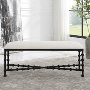 Uttermost 23756 Iron Drops Cushioned Bench