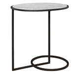 Uttermost 25749 Twofold White Marble Accent Table