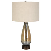 Uttermost 30230 Baltic Teardrop Glass Table Lamp with Dark Amber Base