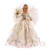 Vickerman V119806 18" White-Gold Lit Angel Christmas Tree Topper.