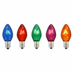 Vickerman V471720-25 C7 Transparent Multicolor Twinkle Replacement Bulbs 5 Watts 120 Volt Package Of 25