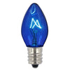 Vickerman V471732-25 C7 Transparent Blue Replacement Bulb 130 Volt 5 Watt Ul E12 Base Box Of 25