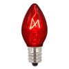 Vickerman V471723-25 C7 Transparent Red Twinkle Replacement Bulb 5 Watts 120 Volt Package Of 25