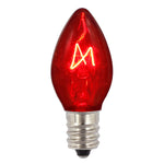 Vickerman V471723-25 C7 Transparent Red Twinkle Replacement Bulb 5 Watts 120 Volt Package Of 25