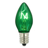 Vickerman V471724-25 C7 Transparent Green Twinkle Replacement Bulb 5 Watts 120 Volt Box Of 25