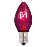 Vickerman V471726-25 C7 Transparent Purple Twinkle Replacement Bulb 5 Watts 120 Volt Box Of 25