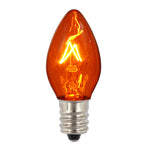 Vickerman V471725-25 C7 Transparent Amber Twinkle Replacement Bulb 5 Watts 120 Volt Box Of 25