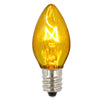 Vickerman V471727-25 C7 Transparent Yellow Twinkle Replacement Bulb 5 Watts 120 Volt Box Of 25