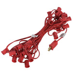 Vickerman V472220RED 25' C9 Socket String With 25 C9 Sockets On 18 Gauge Spt1 Red Wire