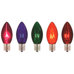 Vickerman V472130-25 C9 Transparent Multicolor Replacement Bulbs 7 Watt 130 Volt Box Of 25.