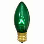 Vickerman V472134-25 C9 Transparent Green Replacement Bulb 7 Watt 130 Volt Ul E17 Base Box Of 25