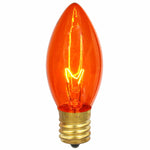 Vickerman V472137-25 C9 Transparent Amber Replacement Bulb 7 Watt 130 Volt Ul E17 Base Box Of 25