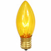 Vickerman V472138-25 C9 Transparent Gold Replacement Bulb 7 Watt 130 Volt Ul E17 Base Box Of 25