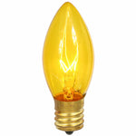 Vickerman V472138-25 C9 Transparent Gold Replacement Bulb 7 Watt 130 Volt Ul E17 Base Box Of 25