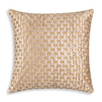 Velvet Patterned Pillow Hand Stitched Gold Detail – 22x22" Accent for Couch or Bed Styling Use by Cloud9