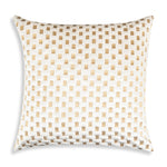 Velvet Patterned Pillow Hand Stitched Gold Detail – 22x22" Accent for Couch or Bed Styling Use by Cloud9