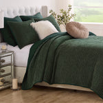 Greenland Home Fashions Velvet Crush Forest Quilt Set – 2-Piece Twin/XL, 68x86 Inches, Soft Green Crushed Velvet