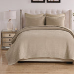 Soft Khaki Velvet Quilt Set – Twin/Twin XL Glam Bedding with Sham
