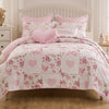 Veronica’s Hearts Twin/XL Quilt & Pillow Sham Set – Pink, Cotton & Microfiber