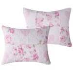 Veronica’s Hearts Pink Quilted Sham – Reversible Floral & Gingham Cotton/ Microfiber Pillow for Bedroom Bedding by Greenland Home Fashions