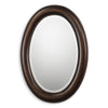 Oval Dark Bronze Wall Mirror – Beaded Frame Decorative Accent