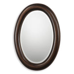 Oval Wall Mirror 29.25"H Dark Bronze MDF – Beaded Frame with Antique Gold Undertones Modern Decor By One Pixie Street