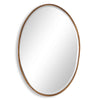 Oval Gold Leaf Wall Mirror – Wide Metal Band Decorative Accent