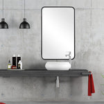 Bathroom Vanity Mirror Satin Black Finish 38" H Contemporary Home Decor by One Pixie Street