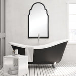 Arch Top Accent Wall Mirror with Satin Black Iron Frame Decorative Mirror for Living Room Bedroom Entryway 37"H by One Pixie Street