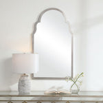 Wall Mirror Iron MDF Frame 37" H Arch Top Decorative Accent – by One Pixie Street