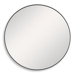 Aluminum Wall Mirror – 34" Round Satin Black Frame with Clean Minimal Design and Plain Glass Mirror by One Pixie Street