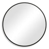 37" Round Wall Mirror – Matte Black Frame Modern Design