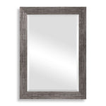 Framed Wall Mirror – 36" H Silver Multi-Tone Textured Frame with Raised Line Detail and Beveled Glass by One Pixie Street