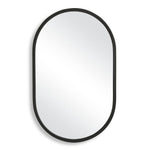 Wall Mirror 32"H Matte Black PVC – Durable Contemporary Frame for Bathroom or Entryway Modern Decor By One Pixie Street