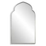 Wall Mirror 38"H Soft Silver MDF Metal – Moroccan Style Frame Modern Vanity or Entryway Decor By One Pixie Street