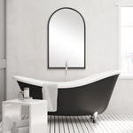 Modern Arch Wall Mirror with Slim Matte Black Frame Decorative Accent Mirror for Living Room Bedroom Entryway - 39" H by One Pixie Street