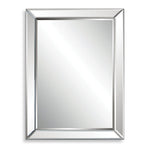 Frameless Wall Mirror – 39 1/2" H Beveled Center Glass with Angled Beveled Mirror Panels by One Pixie Street
