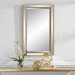 Rectangular Mirror Gold Frame 40" H Decorative Wall Mirror by One Pixie Street