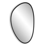 Modern Wall Mirror – 36" H Asymmetrical Matte Black Engineered Polymer Frame with Plain Glass by One Pixie Street