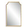 36" Wall Mirror – Gold Leaf Curved Corner Contemporary Frame
