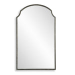 Wall Mirror 36"H Arch Top MDF Iron – Scalloped Corner Bronze Frame with Gold & Silver Hints Modern Vanity or Entryway Decor By One Pixie Street