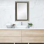 Decorative Rectangular Wall Mirror with Warm Silver Beaded Frame Accent Mirror for Bathroom Vanity Entryway - 36"H by One Pixie Street