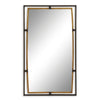 Rustic Bronze Wall Mirror 38" Dual Frame Gold Accent