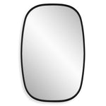 Iron Wall Mirror – 33 5/8" H Satin Black Metal Frame with Soft Radius Corners and Plain Glass by One Pixie Street